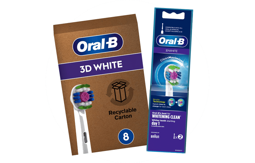 Oral B 3D White opzetborstels in de aanbieding